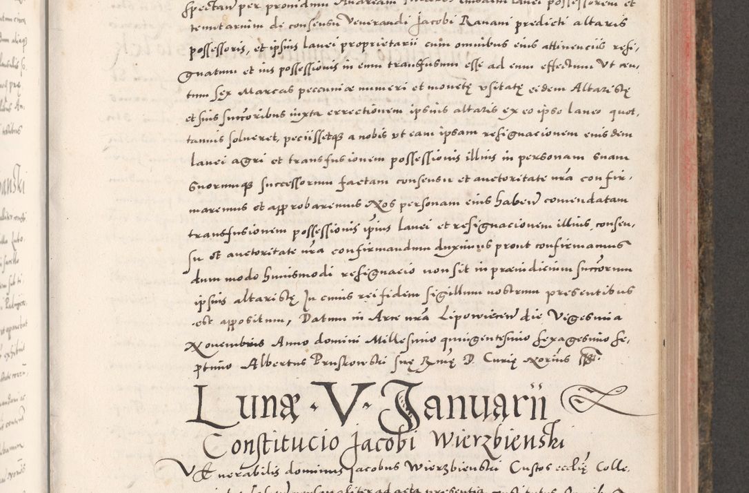 Zdjęcie nr 507 dla obiektu archiwalnego: Acta actorum causarum, sententiarum tam diffinitivarum quam interloquutoriarum, decretorum, obligationum, quietationum, constitutionum procuratorum etc. coram reverendo domino Martino Izdbienski de Russiecz archidiacono Posnaniensi, custode et in spiritualibus vicario generali Cracoviensi, ad annum Domini millesimum quingesimum sexagesimum quintum, cuius indictio octava, pontificatus Pii pape, annus sextus, continuantur