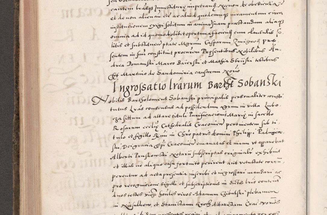 Zdjęcie nr 506 dla obiektu archiwalnego: Acta actorum causarum, sententiarum tam diffinitivarum quam interloquutoriarum, decretorum, obligationum, quietationum, constitutionum procuratorum etc. coram reverendo domino Martino Izdbienski de Russiecz archidiacono Posnaniensi, custode et in spiritualibus vicario generali Cracoviensi, ad annum Domini millesimum quingesimum sexagesimum quintum, cuius indictio octava, pontificatus Pii pape, annus sextus, continuantur