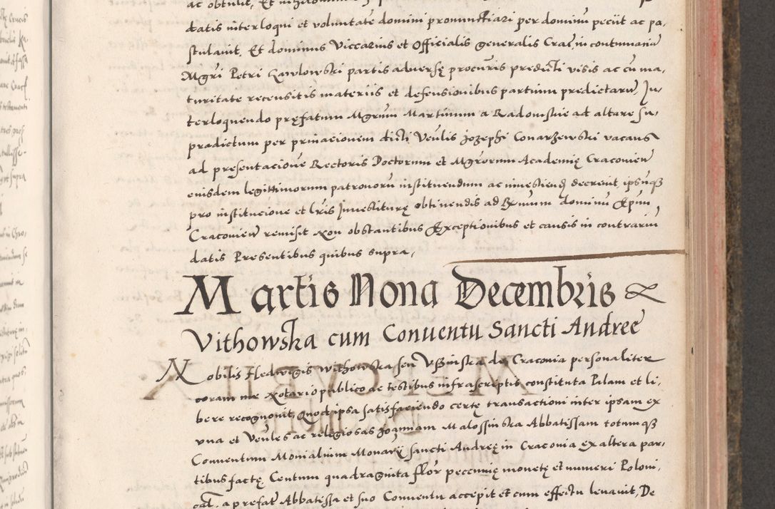 Zdjęcie nr 491 dla obiektu archiwalnego: Acta actorum causarum, sententiarum tam diffinitivarum quam interloquutoriarum, decretorum, obligationum, quietationum, constitutionum procuratorum etc. coram reverendo domino Martino Izdbienski de Russiecz archidiacono Posnaniensi, custode et in spiritualibus vicario generali Cracoviensi, ad annum Domini millesimum quingesimum sexagesimum quintum, cuius indictio octava, pontificatus Pii pape, annus sextus, continuantur