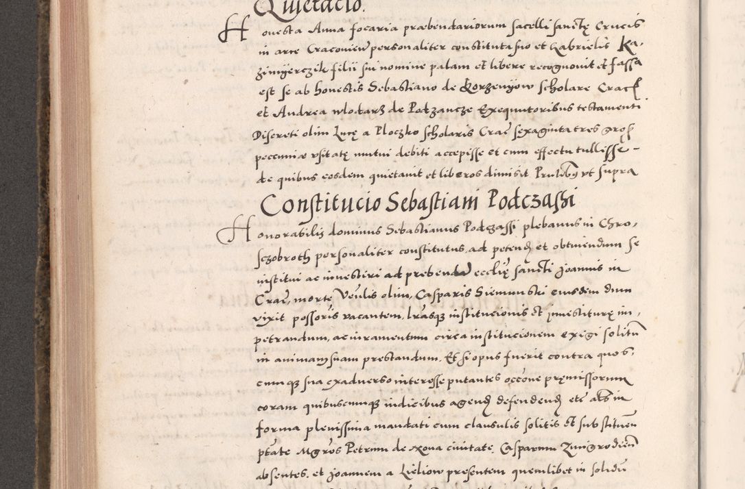 Zdjęcie nr 490 dla obiektu archiwalnego: Acta actorum causarum, sententiarum tam diffinitivarum quam interloquutoriarum, decretorum, obligationum, quietationum, constitutionum procuratorum etc. coram reverendo domino Martino Izdbienski de Russiecz archidiacono Posnaniensi, custode et in spiritualibus vicario generali Cracoviensi, ad annum Domini millesimum quingesimum sexagesimum quintum, cuius indictio octava, pontificatus Pii pape, annus sextus, continuantur