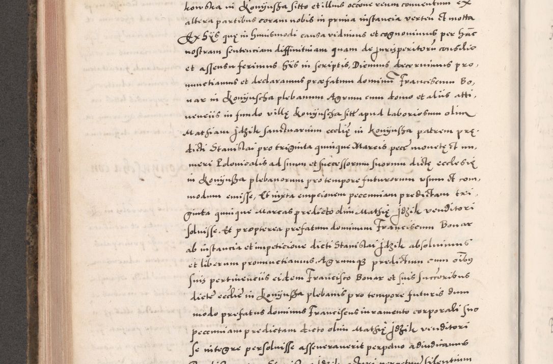 Zdjęcie nr 480 dla obiektu archiwalnego: Acta actorum causarum, sententiarum tam diffinitivarum quam interloquutoriarum, decretorum, obligationum, quietationum, constitutionum procuratorum etc. coram reverendo domino Martino Izdbienski de Russiecz archidiacono Posnaniensi, custode et in spiritualibus vicario generali Cracoviensi, ad annum Domini millesimum quingesimum sexagesimum quintum, cuius indictio octava, pontificatus Pii pape, annus sextus, continuantur
