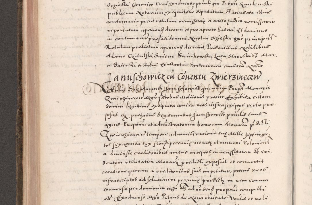 Zdjęcie nr 464 dla obiektu archiwalnego: Acta actorum causarum, sententiarum tam diffinitivarum quam interloquutoriarum, decretorum, obligationum, quietationum, constitutionum procuratorum etc. coram reverendo domino Martino Izdbienski de Russiecz archidiacono Posnaniensi, custode et in spiritualibus vicario generali Cracoviensi, ad annum Domini millesimum quingesimum sexagesimum quintum, cuius indictio octava, pontificatus Pii pape, annus sextus, continuantur