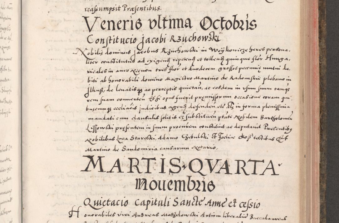 Zdjęcie nr 457 dla obiektu archiwalnego: Acta actorum causarum, sententiarum tam diffinitivarum quam interloquutoriarum, decretorum, obligationum, quietationum, constitutionum procuratorum etc. coram reverendo domino Martino Izdbienski de Russiecz archidiacono Posnaniensi, custode et in spiritualibus vicario generali Cracoviensi, ad annum Domini millesimum quingesimum sexagesimum quintum, cuius indictio octava, pontificatus Pii pape, annus sextus, continuantur