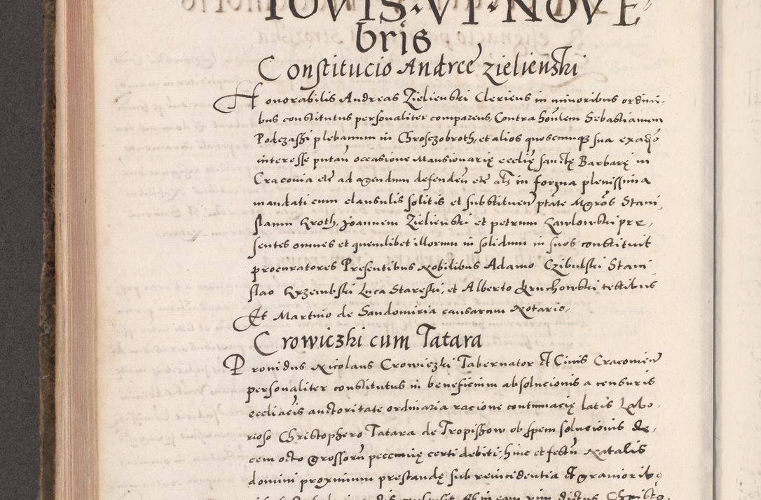 Zdjęcie nr 460 dla obiektu archiwalnego: Acta actorum causarum, sententiarum tam diffinitivarum quam interloquutoriarum, decretorum, obligationum, quietationum, constitutionum procuratorum etc. coram reverendo domino Martino Izdbienski de Russiecz archidiacono Posnaniensi, custode et in spiritualibus vicario generali Cracoviensi, ad annum Domini millesimum quingesimum sexagesimum quintum, cuius indictio octava, pontificatus Pii pape, annus sextus, continuantur