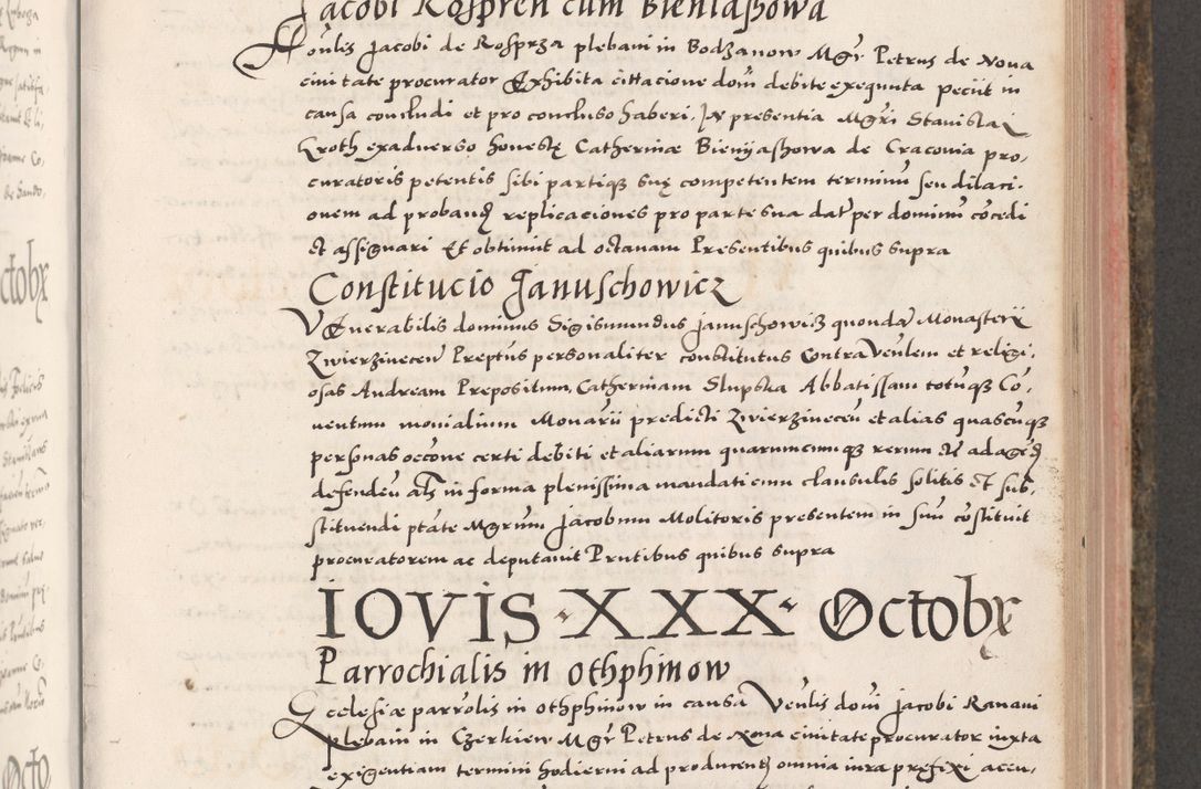 Zdjęcie nr 455 dla obiektu archiwalnego: Acta actorum causarum, sententiarum tam diffinitivarum quam interloquutoriarum, decretorum, obligationum, quietationum, constitutionum procuratorum etc. coram reverendo domino Martino Izdbienski de Russiecz archidiacono Posnaniensi, custode et in spiritualibus vicario generali Cracoviensi, ad annum Domini millesimum quingesimum sexagesimum quintum, cuius indictio octava, pontificatus Pii pape, annus sextus, continuantur