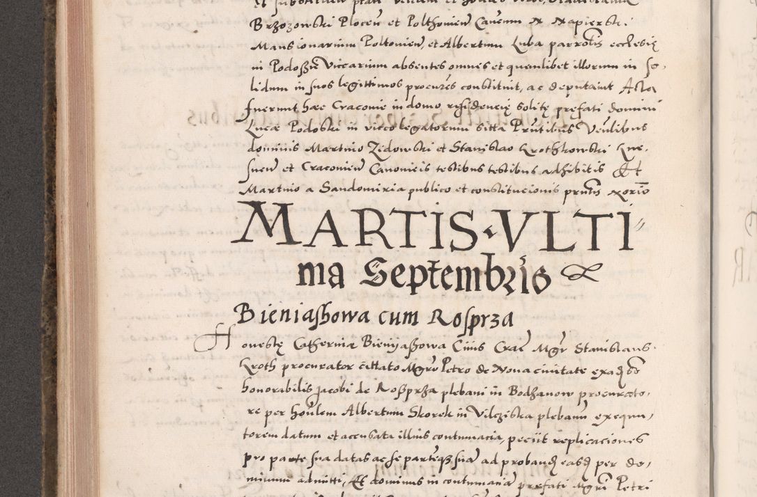 Zdjęcie nr 448 dla obiektu archiwalnego: Acta actorum causarum, sententiarum tam diffinitivarum quam interloquutoriarum, decretorum, obligationum, quietationum, constitutionum procuratorum etc. coram reverendo domino Martino Izdbienski de Russiecz archidiacono Posnaniensi, custode et in spiritualibus vicario generali Cracoviensi, ad annum Domini millesimum quingesimum sexagesimum quintum, cuius indictio octava, pontificatus Pii pape, annus sextus, continuantur