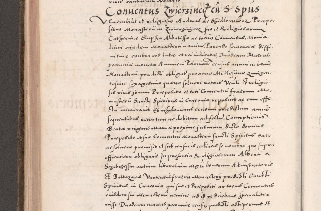 Zdjęcie nr 442 dla obiektu archiwalnego: Acta actorum causarum, sententiarum tam diffinitivarum quam interloquutoriarum, decretorum, obligationum, quietationum, constitutionum procuratorum etc. coram reverendo domino Martino Izdbienski de Russiecz archidiacono Posnaniensi, custode et in spiritualibus vicario generali Cracoviensi, ad annum Domini millesimum quingesimum sexagesimum quintum, cuius indictio octava, pontificatus Pii pape, annus sextus, continuantur