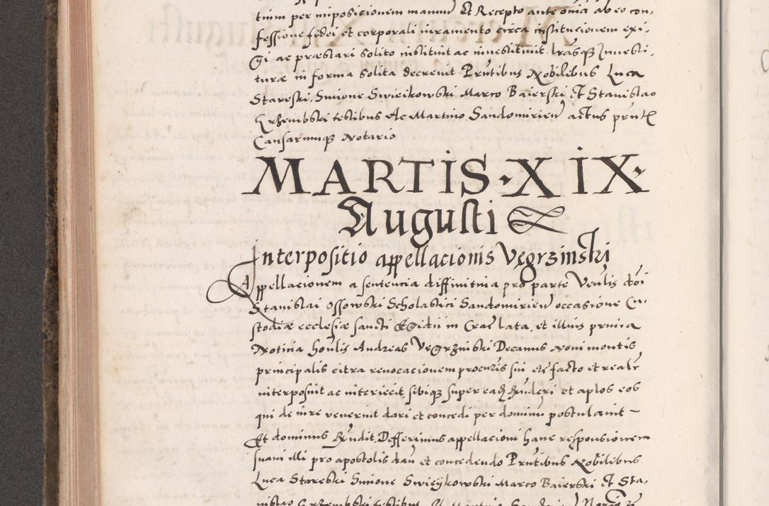 Zdjęcie nr 428 dla obiektu archiwalnego: Acta actorum causarum, sententiarum tam diffinitivarum quam interloquutoriarum, decretorum, obligationum, quietationum, constitutionum procuratorum etc. coram reverendo domino Martino Izdbienski de Russiecz archidiacono Posnaniensi, custode et in spiritualibus vicario generali Cracoviensi, ad annum Domini millesimum quingesimum sexagesimum quintum, cuius indictio octava, pontificatus Pii pape, annus sextus, continuantur