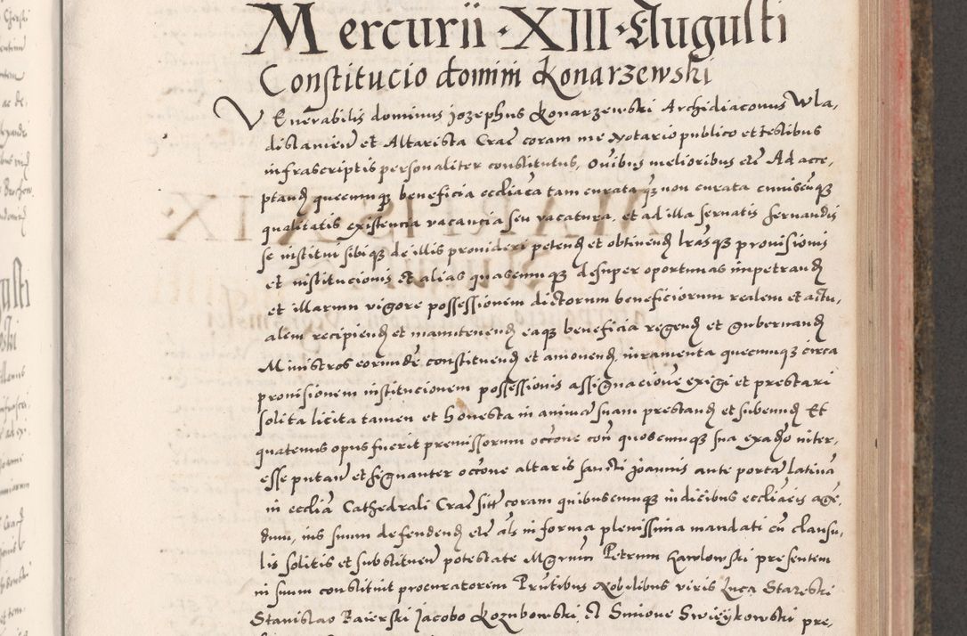 Zdjęcie nr 427 dla obiektu archiwalnego: Acta actorum causarum, sententiarum tam diffinitivarum quam interloquutoriarum, decretorum, obligationum, quietationum, constitutionum procuratorum etc. coram reverendo domino Martino Izdbienski de Russiecz archidiacono Posnaniensi, custode et in spiritualibus vicario generali Cracoviensi, ad annum Domini millesimum quingesimum sexagesimum quintum, cuius indictio octava, pontificatus Pii pape, annus sextus, continuantur