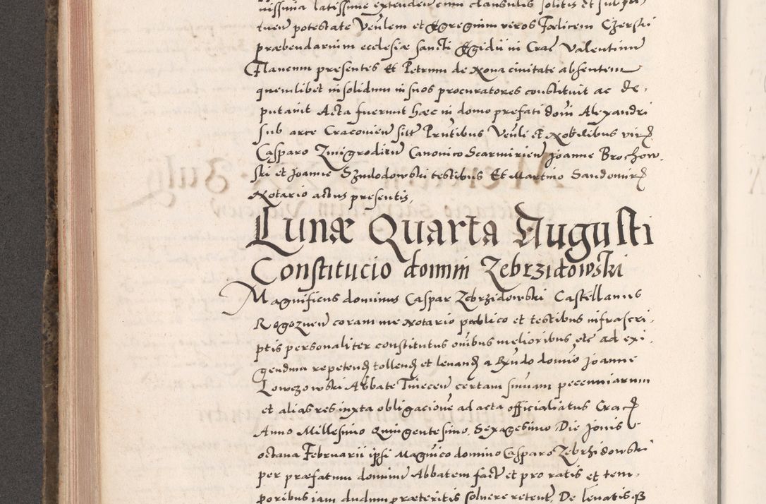 Zdjęcie nr 426 dla obiektu archiwalnego: Acta actorum causarum, sententiarum tam diffinitivarum quam interloquutoriarum, decretorum, obligationum, quietationum, constitutionum procuratorum etc. coram reverendo domino Martino Izdbienski de Russiecz archidiacono Posnaniensi, custode et in spiritualibus vicario generali Cracoviensi, ad annum Domini millesimum quingesimum sexagesimum quintum, cuius indictio octava, pontificatus Pii pape, annus sextus, continuantur