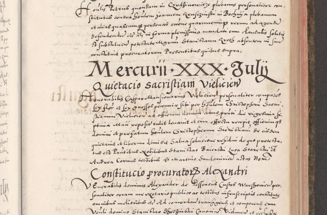 Zdjęcie nr 425 dla obiektu archiwalnego: Acta actorum causarum, sententiarum tam diffinitivarum quam interloquutoriarum, decretorum, obligationum, quietationum, constitutionum procuratorum etc. coram reverendo domino Martino Izdbienski de Russiecz archidiacono Posnaniensi, custode et in spiritualibus vicario generali Cracoviensi, ad annum Domini millesimum quingesimum sexagesimum quintum, cuius indictio octava, pontificatus Pii pape, annus sextus, continuantur