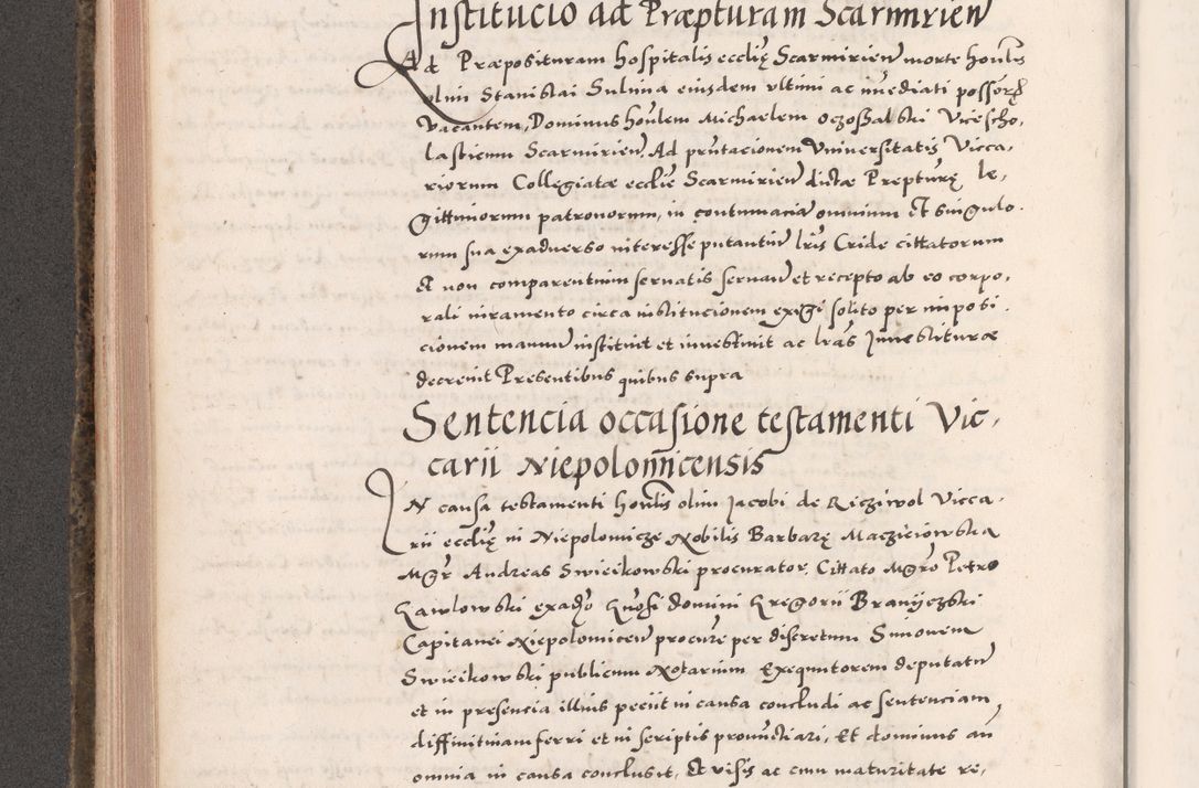 Zdjęcie nr 418 dla obiektu archiwalnego: Acta actorum causarum, sententiarum tam diffinitivarum quam interloquutoriarum, decretorum, obligationum, quietationum, constitutionum procuratorum etc. coram reverendo domino Martino Izdbienski de Russiecz archidiacono Posnaniensi, custode et in spiritualibus vicario generali Cracoviensi, ad annum Domini millesimum quingesimum sexagesimum quintum, cuius indictio octava, pontificatus Pii pape, annus sextus, continuantur