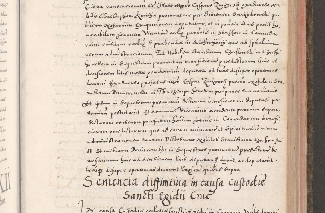 Zdjęcie nr 415 dla obiektu archiwalnego: Acta actorum causarum, sententiarum tam diffinitivarum quam interloquutoriarum, decretorum, obligationum, quietationum, constitutionum procuratorum etc. coram reverendo domino Martino Izdbienski de Russiecz archidiacono Posnaniensi, custode et in spiritualibus vicario generali Cracoviensi, ad annum Domini millesimum quingesimum sexagesimum quintum, cuius indictio octava, pontificatus Pii pape, annus sextus, continuantur