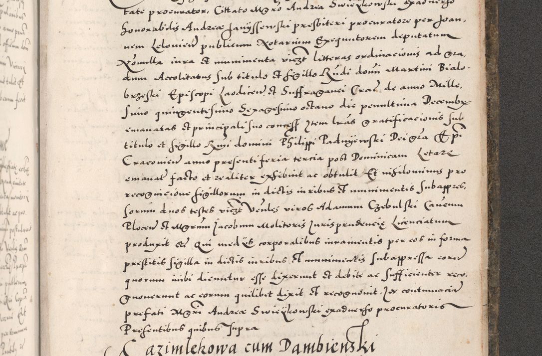Zdjęcie nr 1201 dla obiektu archiwalnego: Acta actorum causarum, sententiarum tam diffinitivarum quam interloquutoriarum, decretorum, obligationum, quietationum, constitutionum procuratorum etc. coram reverendo domino Martino Izdbienski de Russiecz archidiacono Posnaniensi, custode et in spiritualibus vicario generali Cracoviensi, ad annum Domini millesimum quingesimum sexagesimum quintum, cuius indictio octava, pontificatus Pii pape, annus sextus, continuantur
