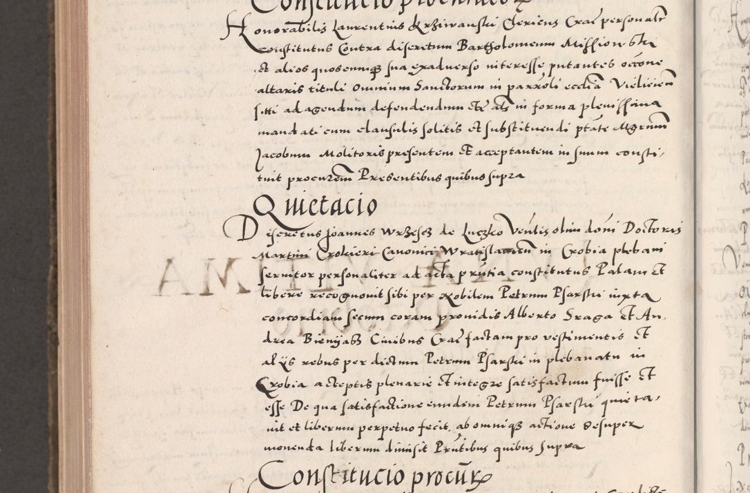Zdjęcie nr 1184 dla obiektu archiwalnego: Acta actorum causarum, sententiarum tam diffinitivarum quam interloquutoriarum, decretorum, obligationum, quietationum, constitutionum procuratorum etc. coram reverendo domino Martino Izdbienski de Russiecz archidiacono Posnaniensi, custode et in spiritualibus vicario generali Cracoviensi, ad annum Domini millesimum quingesimum sexagesimum quintum, cuius indictio octava, pontificatus Pii pape, annus sextus, continuantur
