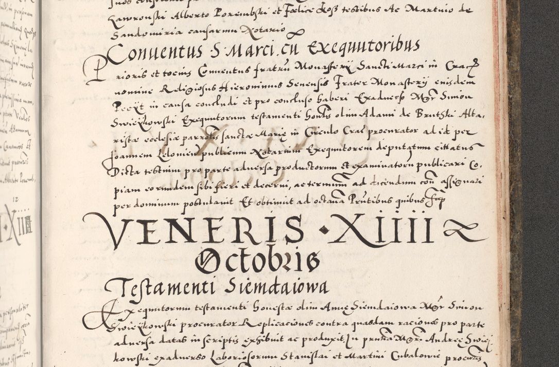 Zdjęcie nr 1171 dla obiektu archiwalnego: Acta actorum causarum, sententiarum tam diffinitivarum quam interloquutoriarum, decretorum, obligationum, quietationum, constitutionum procuratorum etc. coram reverendo domino Martino Izdbienski de Russiecz archidiacono Posnaniensi, custode et in spiritualibus vicario generali Cracoviensi, ad annum Domini millesimum quingesimum sexagesimum quintum, cuius indictio octava, pontificatus Pii pape, annus sextus, continuantur