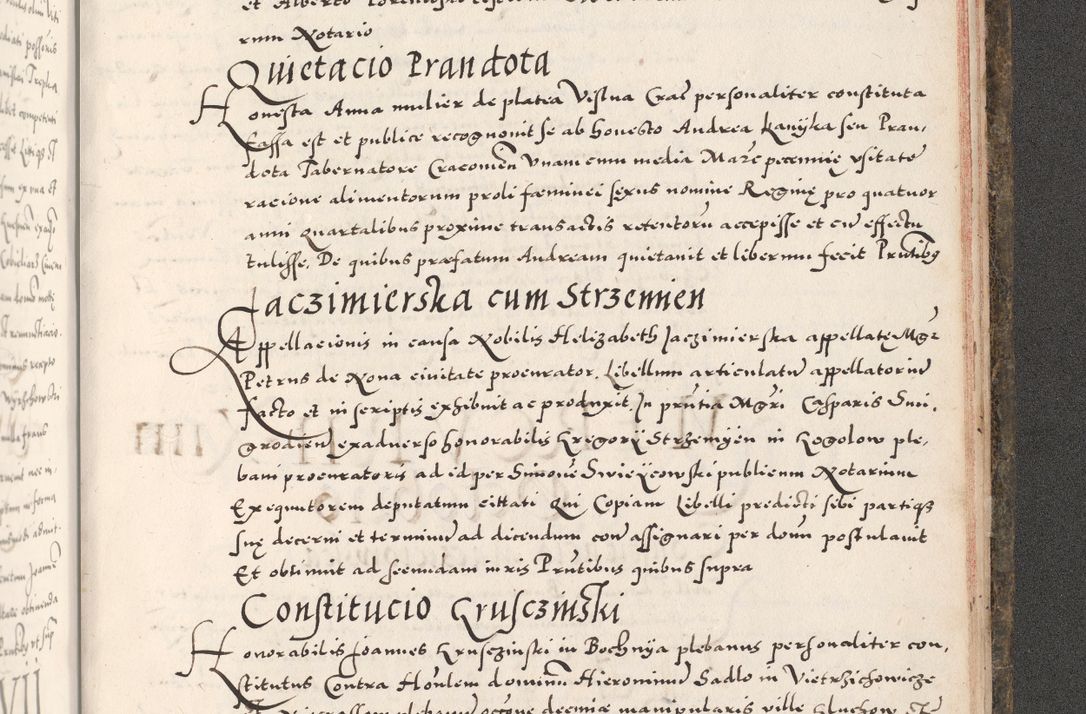 Zdjęcie nr 1169 dla obiektu archiwalnego: Acta actorum causarum, sententiarum tam diffinitivarum quam interloquutoriarum, decretorum, obligationum, quietationum, constitutionum procuratorum etc. coram reverendo domino Martino Izdbienski de Russiecz archidiacono Posnaniensi, custode et in spiritualibus vicario generali Cracoviensi, ad annum Domini millesimum quingesimum sexagesimum quintum, cuius indictio octava, pontificatus Pii pape, annus sextus, continuantur