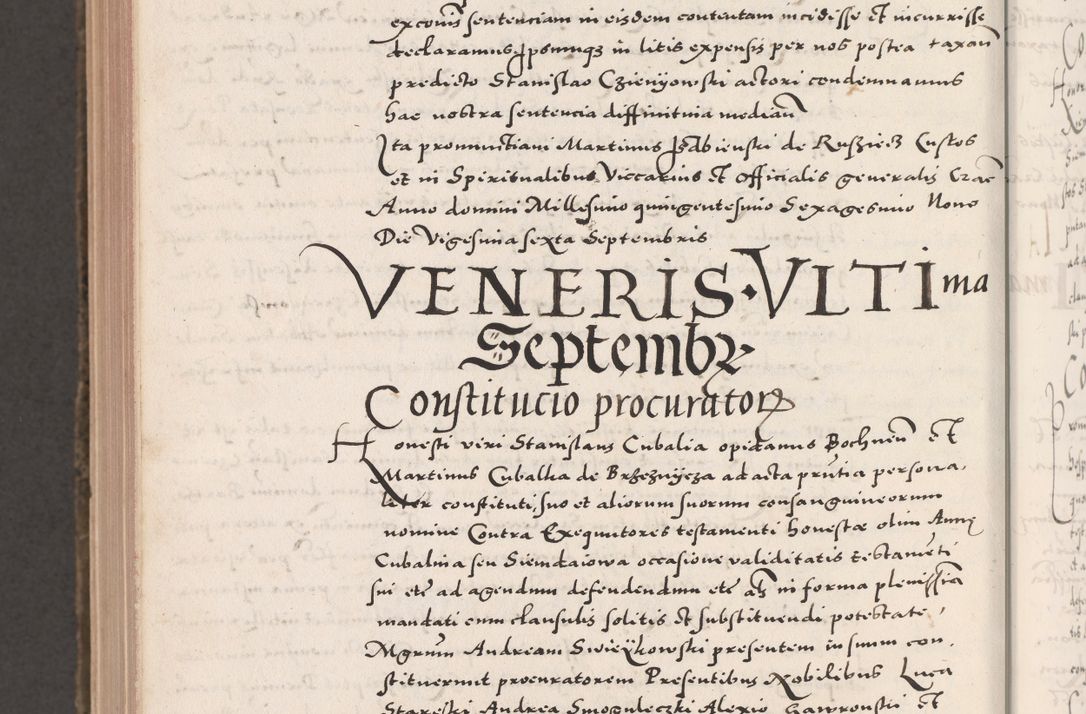 Zdjęcie nr 1160 dla obiektu archiwalnego: Acta actorum causarum, sententiarum tam diffinitivarum quam interloquutoriarum, decretorum, obligationum, quietationum, constitutionum procuratorum etc. coram reverendo domino Martino Izdbienski de Russiecz archidiacono Posnaniensi, custode et in spiritualibus vicario generali Cracoviensi, ad annum Domini millesimum quingesimum sexagesimum quintum, cuius indictio octava, pontificatus Pii pape, annus sextus, continuantur