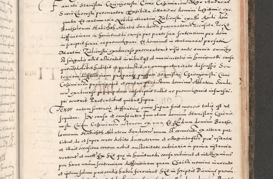 Zdjęcie nr 1159 dla obiektu archiwalnego: Acta actorum causarum, sententiarum tam diffinitivarum quam interloquutoriarum, decretorum, obligationum, quietationum, constitutionum procuratorum etc. coram reverendo domino Martino Izdbienski de Russiecz archidiacono Posnaniensi, custode et in spiritualibus vicario generali Cracoviensi, ad annum Domini millesimum quingesimum sexagesimum quintum, cuius indictio octava, pontificatus Pii pape, annus sextus, continuantur