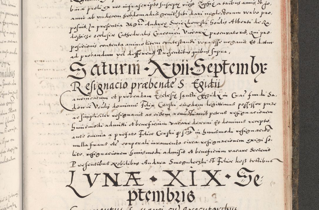 Zdjęcie nr 1149 dla obiektu archiwalnego: Acta actorum causarum, sententiarum tam diffinitivarum quam interloquutoriarum, decretorum, obligationum, quietationum, constitutionum procuratorum etc. coram reverendo domino Martino Izdbienski de Russiecz archidiacono Posnaniensi, custode et in spiritualibus vicario generali Cracoviensi, ad annum Domini millesimum quingesimum sexagesimum quintum, cuius indictio octava, pontificatus Pii pape, annus sextus, continuantur
