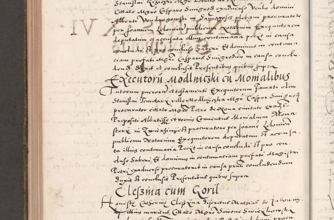 Zdjęcie nr 1148 dla obiektu archiwalnego: Acta actorum causarum, sententiarum tam diffinitivarum quam interloquutoriarum, decretorum, obligationum, quietationum, constitutionum procuratorum etc. coram reverendo domino Martino Izdbienski de Russiecz archidiacono Posnaniensi, custode et in spiritualibus vicario generali Cracoviensi, ad annum Domini millesimum quingesimum sexagesimum quintum, cuius indictio octava, pontificatus Pii pape, annus sextus, continuantur