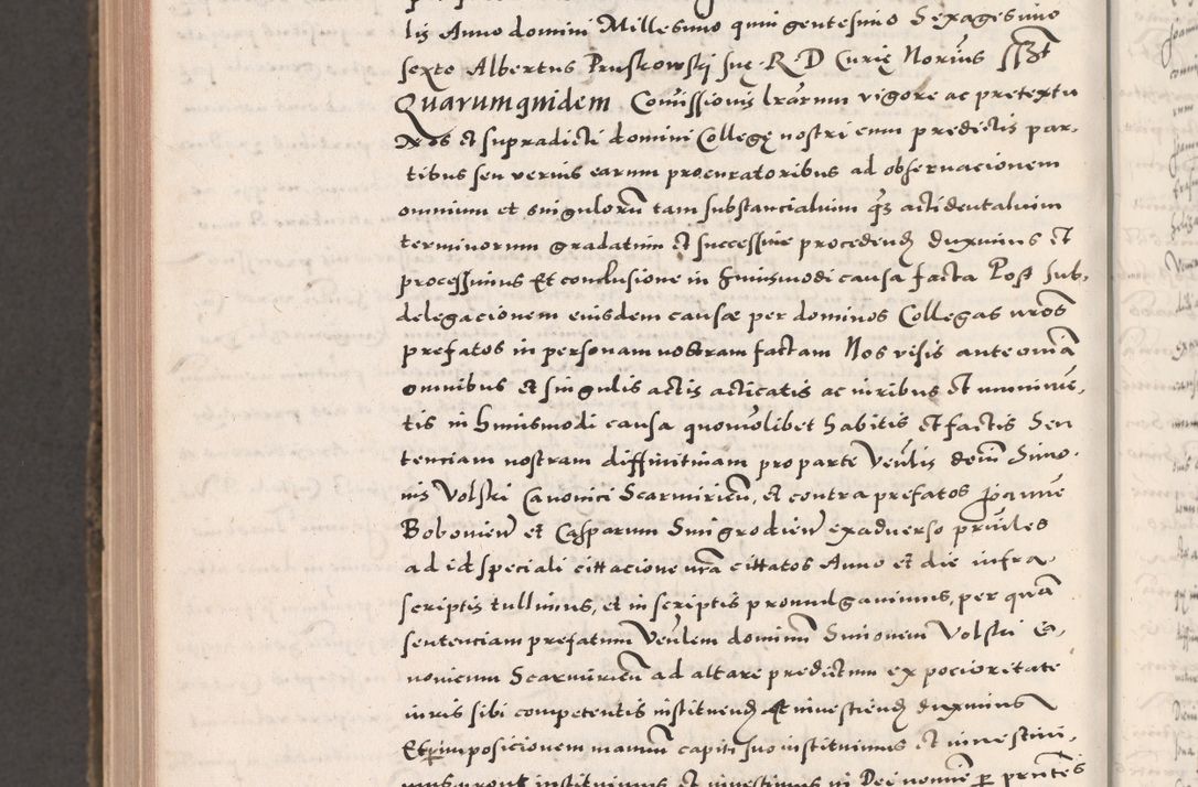 Zdjęcie nr 1142 dla obiektu archiwalnego: Acta actorum causarum, sententiarum tam diffinitivarum quam interloquutoriarum, decretorum, obligationum, quietationum, constitutionum procuratorum etc. coram reverendo domino Martino Izdbienski de Russiecz archidiacono Posnaniensi, custode et in spiritualibus vicario generali Cracoviensi, ad annum Domini millesimum quingesimum sexagesimum quintum, cuius indictio octava, pontificatus Pii pape, annus sextus, continuantur