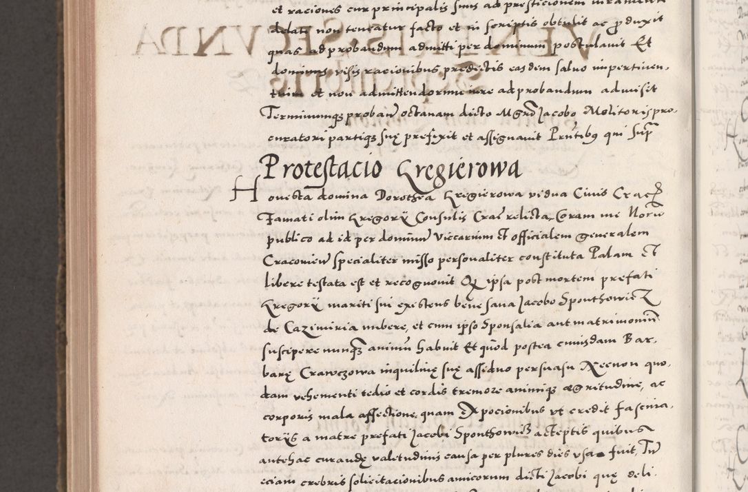 Zdjęcie nr 1130 dla obiektu archiwalnego: Acta actorum causarum, sententiarum tam diffinitivarum quam interloquutoriarum, decretorum, obligationum, quietationum, constitutionum procuratorum etc. coram reverendo domino Martino Izdbienski de Russiecz archidiacono Posnaniensi, custode et in spiritualibus vicario generali Cracoviensi, ad annum Domini millesimum quingesimum sexagesimum quintum, cuius indictio octava, pontificatus Pii pape, annus sextus, continuantur