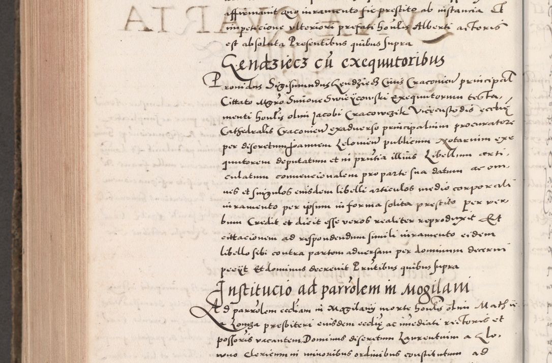 Zdjęcie nr 1096 dla obiektu archiwalnego: Acta actorum causarum, sententiarum tam diffinitivarum quam interloquutoriarum, decretorum, obligationum, quietationum, constitutionum procuratorum etc. coram reverendo domino Martino Izdbienski de Russiecz archidiacono Posnaniensi, custode et in spiritualibus vicario generali Cracoviensi, ad annum Domini millesimum quingesimum sexagesimum quintum, cuius indictio octava, pontificatus Pii pape, annus sextus, continuantur