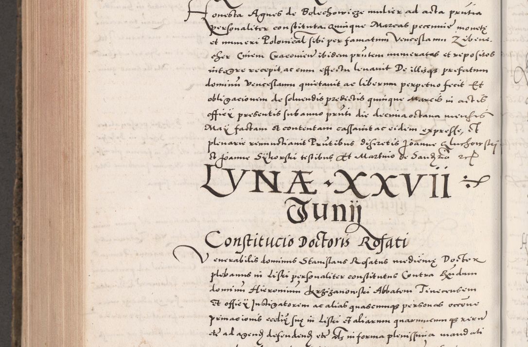 Zdjęcie nr 1088 dla obiektu archiwalnego: Acta actorum causarum, sententiarum tam diffinitivarum quam interloquutoriarum, decretorum, obligationum, quietationum, constitutionum procuratorum etc. coram reverendo domino Martino Izdbienski de Russiecz archidiacono Posnaniensi, custode et in spiritualibus vicario generali Cracoviensi, ad annum Domini millesimum quingesimum sexagesimum quintum, cuius indictio octava, pontificatus Pii pape, annus sextus, continuantur