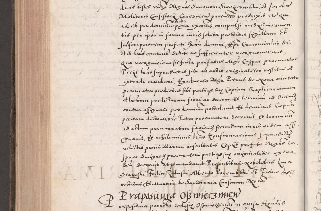 Zdjęcie nr 1066 dla obiektu archiwalnego: Acta actorum causarum, sententiarum tam diffinitivarum quam interloquutoriarum, decretorum, obligationum, quietationum, constitutionum procuratorum etc. coram reverendo domino Martino Izdbienski de Russiecz archidiacono Posnaniensi, custode et in spiritualibus vicario generali Cracoviensi, ad annum Domini millesimum quingesimum sexagesimum quintum, cuius indictio octava, pontificatus Pii pape, annus sextus, continuantur