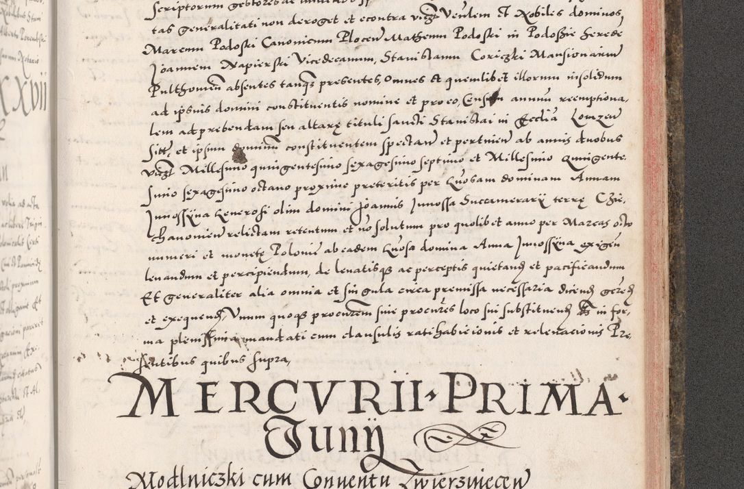 Zdjęcie nr 1065 dla obiektu archiwalnego: Acta actorum causarum, sententiarum tam diffinitivarum quam interloquutoriarum, decretorum, obligationum, quietationum, constitutionum procuratorum etc. coram reverendo domino Martino Izdbienski de Russiecz archidiacono Posnaniensi, custode et in spiritualibus vicario generali Cracoviensi, ad annum Domini millesimum quingesimum sexagesimum quintum, cuius indictio octava, pontificatus Pii pape, annus sextus, continuantur