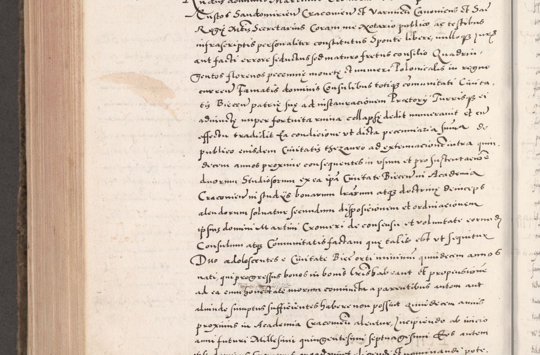 Zdjęcie nr 1052 dla obiektu archiwalnego: Acta actorum causarum, sententiarum tam diffinitivarum quam interloquutoriarum, decretorum, obligationum, quietationum, constitutionum procuratorum etc. coram reverendo domino Martino Izdbienski de Russiecz archidiacono Posnaniensi, custode et in spiritualibus vicario generali Cracoviensi, ad annum Domini millesimum quingesimum sexagesimum quintum, cuius indictio octava, pontificatus Pii pape, annus sextus, continuantur