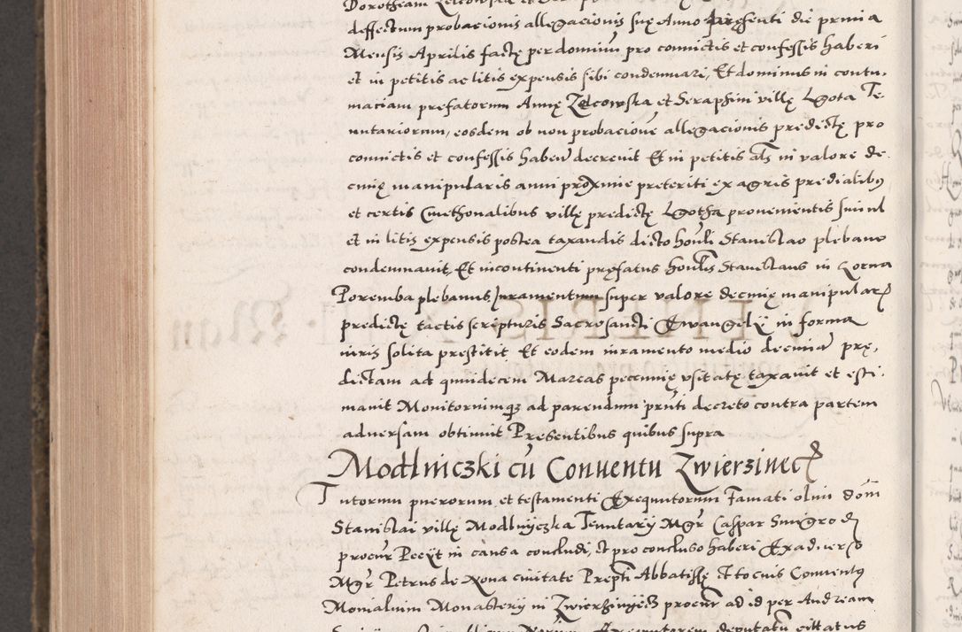 Zdjęcie nr 1048 dla obiektu archiwalnego: Acta actorum causarum, sententiarum tam diffinitivarum quam interloquutoriarum, decretorum, obligationum, quietationum, constitutionum procuratorum etc. coram reverendo domino Martino Izdbienski de Russiecz archidiacono Posnaniensi, custode et in spiritualibus vicario generali Cracoviensi, ad annum Domini millesimum quingesimum sexagesimum quintum, cuius indictio octava, pontificatus Pii pape, annus sextus, continuantur