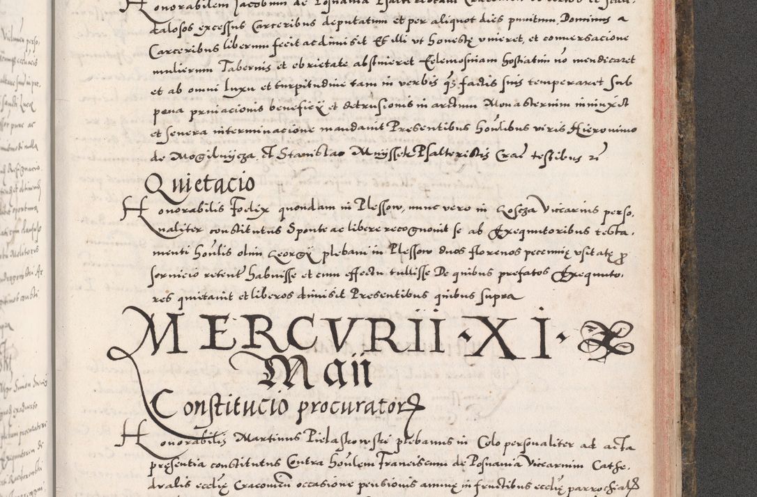 Zdjęcie nr 1045 dla obiektu archiwalnego: Acta actorum causarum, sententiarum tam diffinitivarum quam interloquutoriarum, decretorum, obligationum, quietationum, constitutionum procuratorum etc. coram reverendo domino Martino Izdbienski de Russiecz archidiacono Posnaniensi, custode et in spiritualibus vicario generali Cracoviensi, ad annum Domini millesimum quingesimum sexagesimum quintum, cuius indictio octava, pontificatus Pii pape, annus sextus, continuantur
