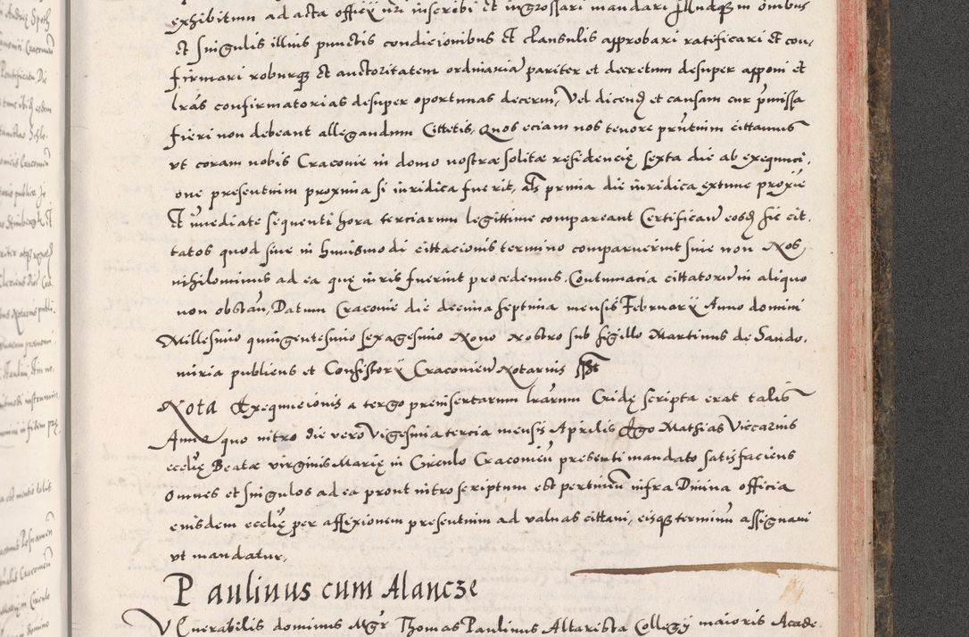 Zdjęcie nr 1039 dla obiektu archiwalnego: Acta actorum causarum, sententiarum tam diffinitivarum quam interloquutoriarum, decretorum, obligationum, quietationum, constitutionum procuratorum etc. coram reverendo domino Martino Izdbienski de Russiecz archidiacono Posnaniensi, custode et in spiritualibus vicario generali Cracoviensi, ad annum Domini millesimum quingesimum sexagesimum quintum, cuius indictio octava, pontificatus Pii pape, annus sextus, continuantur