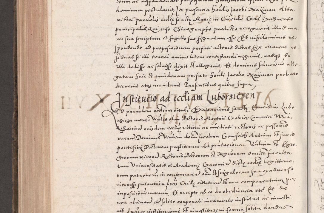 Zdjęcie nr 1030 dla obiektu archiwalnego: Acta actorum causarum, sententiarum tam diffinitivarum quam interloquutoriarum, decretorum, obligationum, quietationum, constitutionum procuratorum etc. coram reverendo domino Martino Izdbienski de Russiecz archidiacono Posnaniensi, custode et in spiritualibus vicario generali Cracoviensi, ad annum Domini millesimum quingesimum sexagesimum quintum, cuius indictio octava, pontificatus Pii pape, annus sextus, continuantur