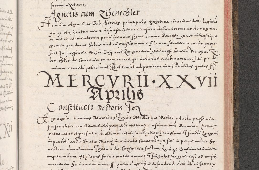 Zdjęcie nr 1029 dla obiektu archiwalnego: Acta actorum causarum, sententiarum tam diffinitivarum quam interloquutoriarum, decretorum, obligationum, quietationum, constitutionum procuratorum etc. coram reverendo domino Martino Izdbienski de Russiecz archidiacono Posnaniensi, custode et in spiritualibus vicario generali Cracoviensi, ad annum Domini millesimum quingesimum sexagesimum quintum, cuius indictio octava, pontificatus Pii pape, annus sextus, continuantur