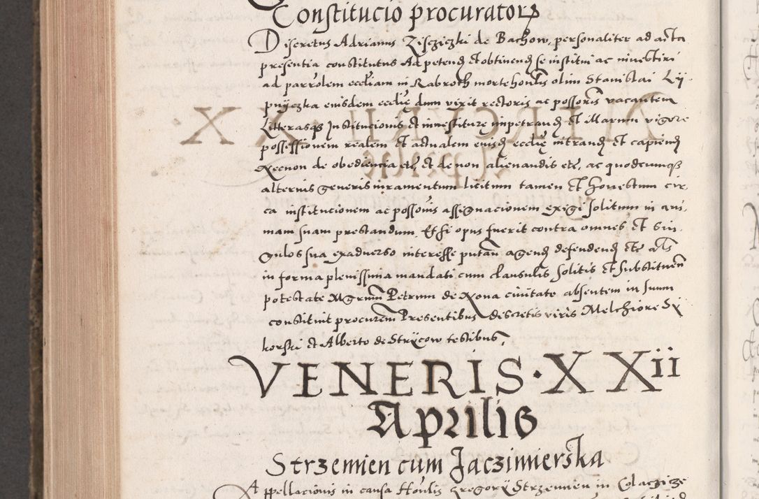 Zdjęcie nr 1028 dla obiektu archiwalnego: Acta actorum causarum, sententiarum tam diffinitivarum quam interloquutoriarum, decretorum, obligationum, quietationum, constitutionum procuratorum etc. coram reverendo domino Martino Izdbienski de Russiecz archidiacono Posnaniensi, custode et in spiritualibus vicario generali Cracoviensi, ad annum Domini millesimum quingesimum sexagesimum quintum, cuius indictio octava, pontificatus Pii pape, annus sextus, continuantur