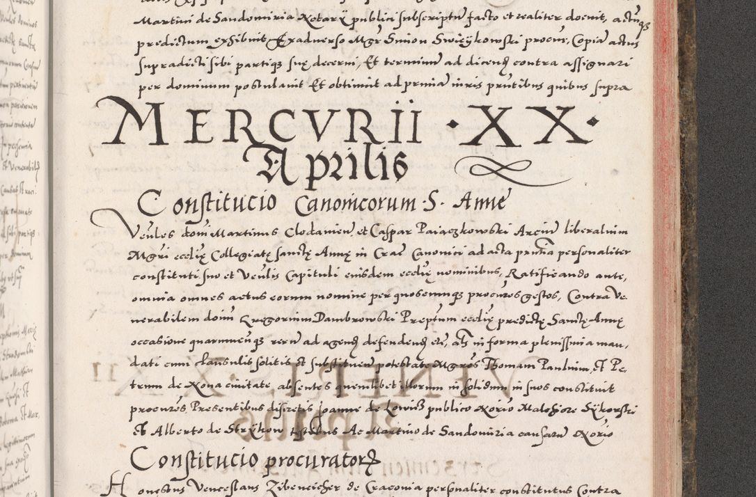 Zdjęcie nr 1027 dla obiektu archiwalnego: Acta actorum causarum, sententiarum tam diffinitivarum quam interloquutoriarum, decretorum, obligationum, quietationum, constitutionum procuratorum etc. coram reverendo domino Martino Izdbienski de Russiecz archidiacono Posnaniensi, custode et in spiritualibus vicario generali Cracoviensi, ad annum Domini millesimum quingesimum sexagesimum quintum, cuius indictio octava, pontificatus Pii pape, annus sextus, continuantur