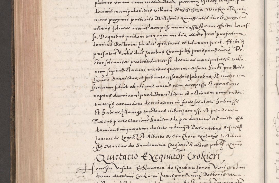 Zdjęcie nr 1024 dla obiektu archiwalnego: Acta actorum causarum, sententiarum tam diffinitivarum quam interloquutoriarum, decretorum, obligationum, quietationum, constitutionum procuratorum etc. coram reverendo domino Martino Izdbienski de Russiecz archidiacono Posnaniensi, custode et in spiritualibus vicario generali Cracoviensi, ad annum Domini millesimum quingesimum sexagesimum quintum, cuius indictio octava, pontificatus Pii pape, annus sextus, continuantur