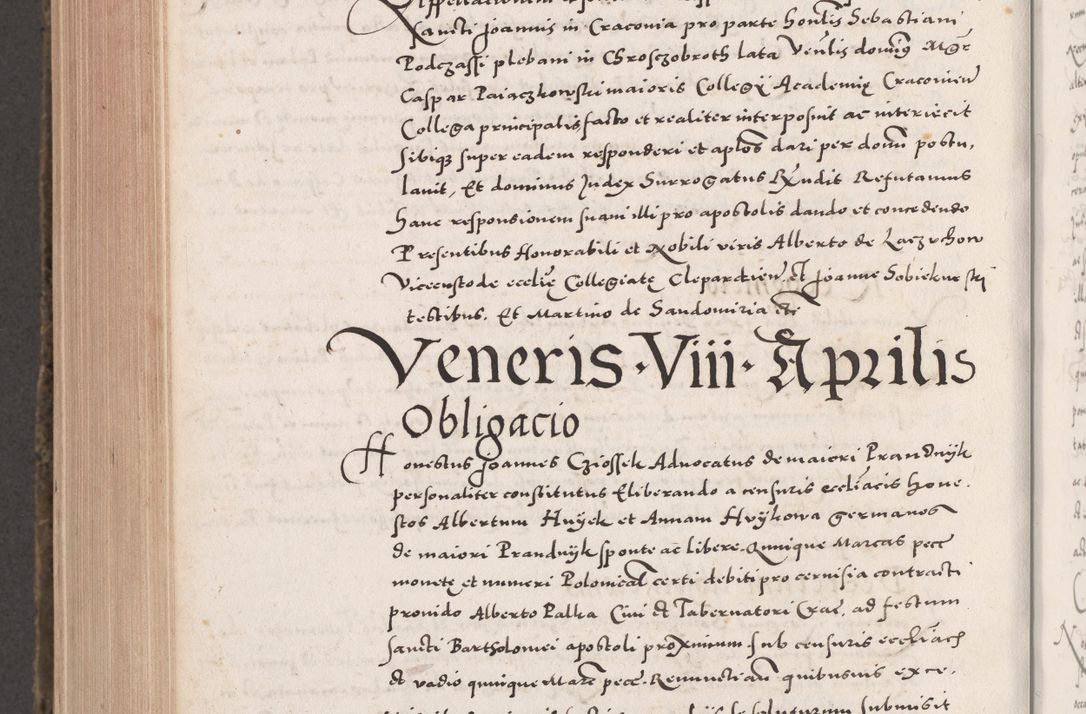 Zdjęcie nr 1022 dla obiektu archiwalnego: Acta actorum causarum, sententiarum tam diffinitivarum quam interloquutoriarum, decretorum, obligationum, quietationum, constitutionum procuratorum etc. coram reverendo domino Martino Izdbienski de Russiecz archidiacono Posnaniensi, custode et in spiritualibus vicario generali Cracoviensi, ad annum Domini millesimum quingesimum sexagesimum quintum, cuius indictio octava, pontificatus Pii pape, annus sextus, continuantur
