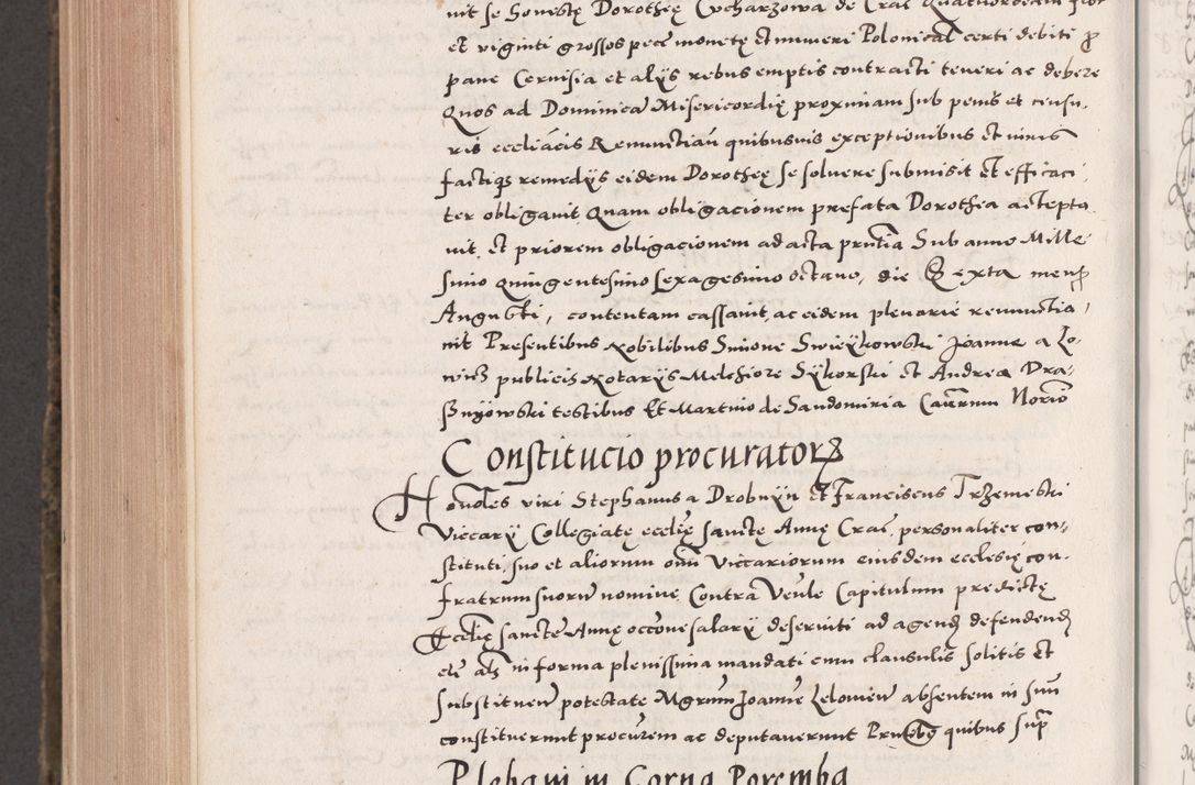 Zdjęcie nr 1016 dla obiektu archiwalnego: Acta actorum causarum, sententiarum tam diffinitivarum quam interloquutoriarum, decretorum, obligationum, quietationum, constitutionum procuratorum etc. coram reverendo domino Martino Izdbienski de Russiecz archidiacono Posnaniensi, custode et in spiritualibus vicario generali Cracoviensi, ad annum Domini millesimum quingesimum sexagesimum quintum, cuius indictio octava, pontificatus Pii pape, annus sextus, continuantur