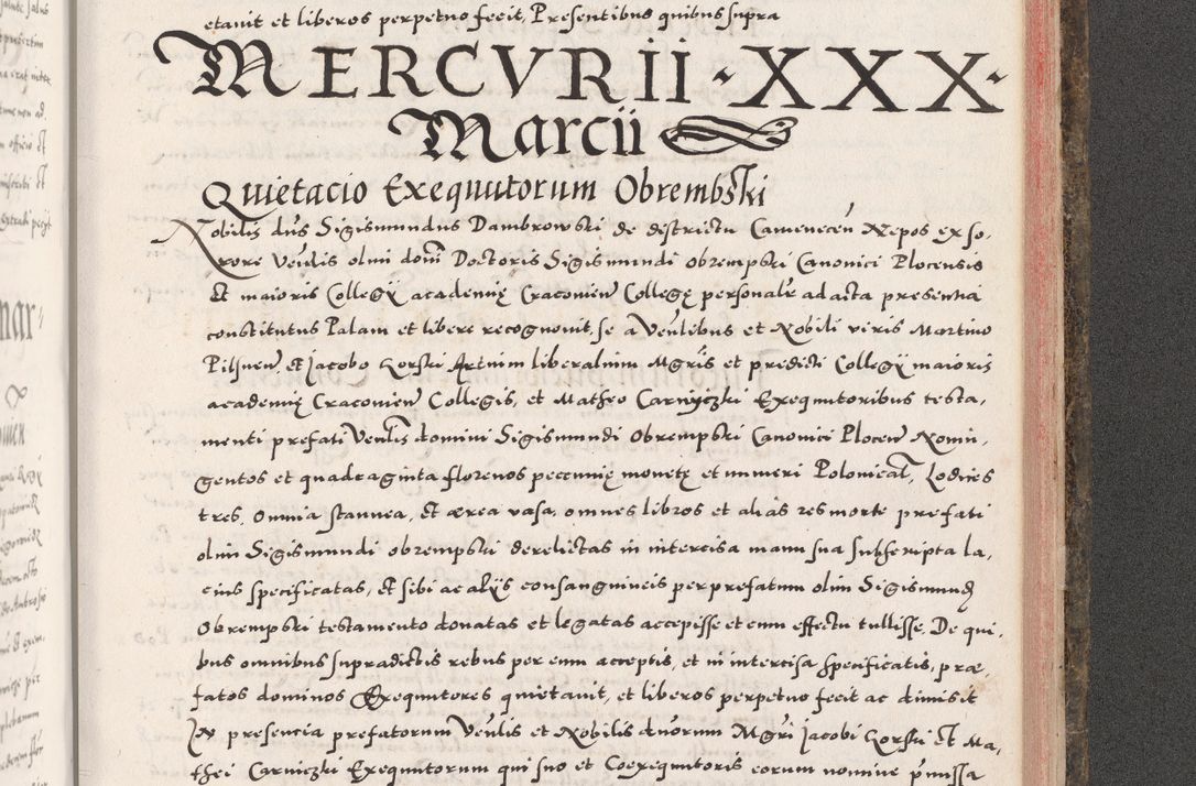Zdjęcie nr 1013 dla obiektu archiwalnego: Acta actorum causarum, sententiarum tam diffinitivarum quam interloquutoriarum, decretorum, obligationum, quietationum, constitutionum procuratorum etc. coram reverendo domino Martino Izdbienski de Russiecz archidiacono Posnaniensi, custode et in spiritualibus vicario generali Cracoviensi, ad annum Domini millesimum quingesimum sexagesimum quintum, cuius indictio octava, pontificatus Pii pape, annus sextus, continuantur