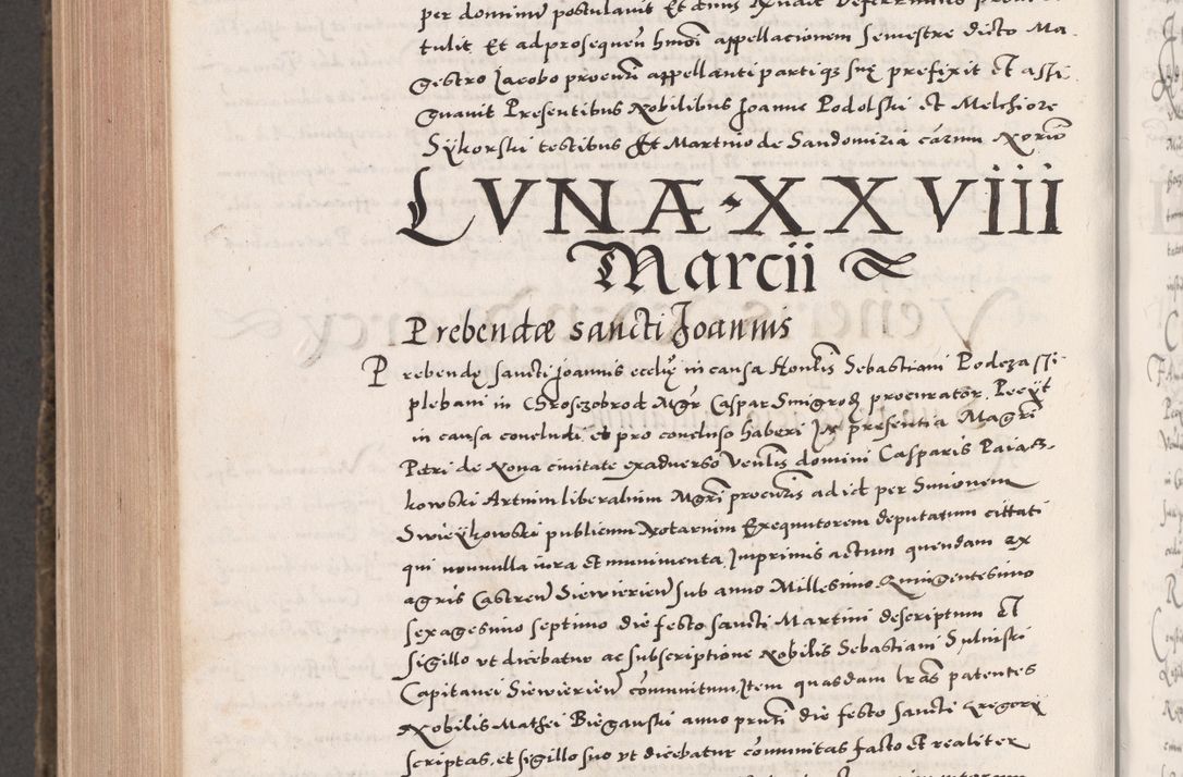 Zdjęcie nr 1010 dla obiektu archiwalnego: Acta actorum causarum, sententiarum tam diffinitivarum quam interloquutoriarum, decretorum, obligationum, quietationum, constitutionum procuratorum etc. coram reverendo domino Martino Izdbienski de Russiecz archidiacono Posnaniensi, custode et in spiritualibus vicario generali Cracoviensi, ad annum Domini millesimum quingesimum sexagesimum quintum, cuius indictio octava, pontificatus Pii pape, annus sextus, continuantur