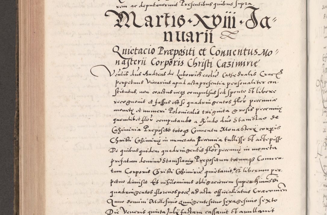Zdjęcie nr 936 dla obiektu archiwalnego: Acta actorum causarum, sententiarum tam diffinitivarum quam interloquutoriarum, decretorum, obligationum, quietationum, constitutionum procuratorum etc. coram reverendo domino Martino Izdbienski de Russiecz archidiacono Posnaniensi, custode et in spiritualibus vicario generali Cracoviensi, ad annum Domini millesimum quingesimum sexagesimum quintum, cuius indictio octava, pontificatus Pii pape, annus sextus, continuantur