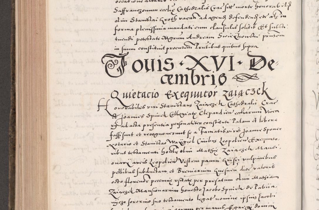 Zdjęcie nr 900 dla obiektu archiwalnego: Acta actorum causarum, sententiarum tam diffinitivarum quam interloquutoriarum, decretorum, obligationum, quietationum, constitutionum procuratorum etc. coram reverendo domino Martino Izdbienski de Russiecz archidiacono Posnaniensi, custode et in spiritualibus vicario generali Cracoviensi, ad annum Domini millesimum quingesimum sexagesimum quintum, cuius indictio octava, pontificatus Pii pape, annus sextus, continuantur