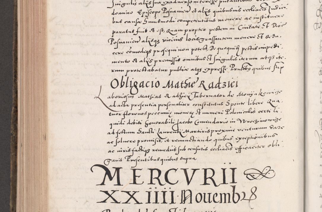 Zdjęcie nr 868 dla obiektu archiwalnego: Acta actorum causarum, sententiarum tam diffinitivarum quam interloquutoriarum, decretorum, obligationum, quietationum, constitutionum procuratorum etc. coram reverendo domino Martino Izdbienski de Russiecz archidiacono Posnaniensi, custode et in spiritualibus vicario generali Cracoviensi, ad annum Domini millesimum quingesimum sexagesimum quintum, cuius indictio octava, pontificatus Pii pape, annus sextus, continuantur