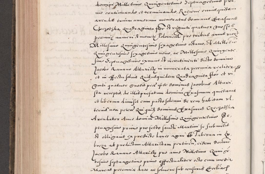 Zdjęcie nr 856 dla obiektu archiwalnego: Acta actorum causarum, sententiarum tam diffinitivarum quam interloquutoriarum, decretorum, obligationum, quietationum, constitutionum procuratorum etc. coram reverendo domino Martino Izdbienski de Russiecz archidiacono Posnaniensi, custode et in spiritualibus vicario generali Cracoviensi, ad annum Domini millesimum quingesimum sexagesimum quintum, cuius indictio octava, pontificatus Pii pape, annus sextus, continuantur