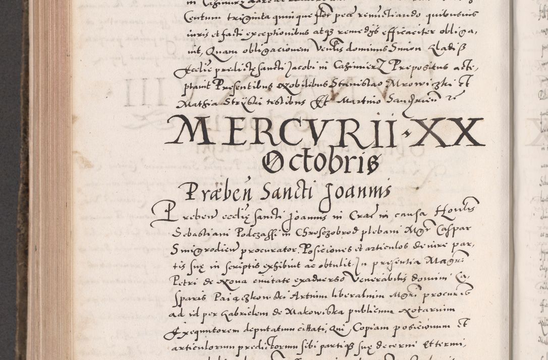 Zdjęcie nr 828 dla obiektu archiwalnego: Acta actorum causarum, sententiarum tam diffinitivarum quam interloquutoriarum, decretorum, obligationum, quietationum, constitutionum procuratorum etc. coram reverendo domino Martino Izdbienski de Russiecz archidiacono Posnaniensi, custode et in spiritualibus vicario generali Cracoviensi, ad annum Domini millesimum quingesimum sexagesimum quintum, cuius indictio octava, pontificatus Pii pape, annus sextus, continuantur