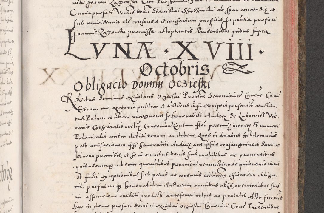 Zdjęcie nr 827 dla obiektu archiwalnego: Acta actorum causarum, sententiarum tam diffinitivarum quam interloquutoriarum, decretorum, obligationum, quietationum, constitutionum procuratorum etc. coram reverendo domino Martino Izdbienski de Russiecz archidiacono Posnaniensi, custode et in spiritualibus vicario generali Cracoviensi, ad annum Domini millesimum quingesimum sexagesimum quintum, cuius indictio octava, pontificatus Pii pape, annus sextus, continuantur